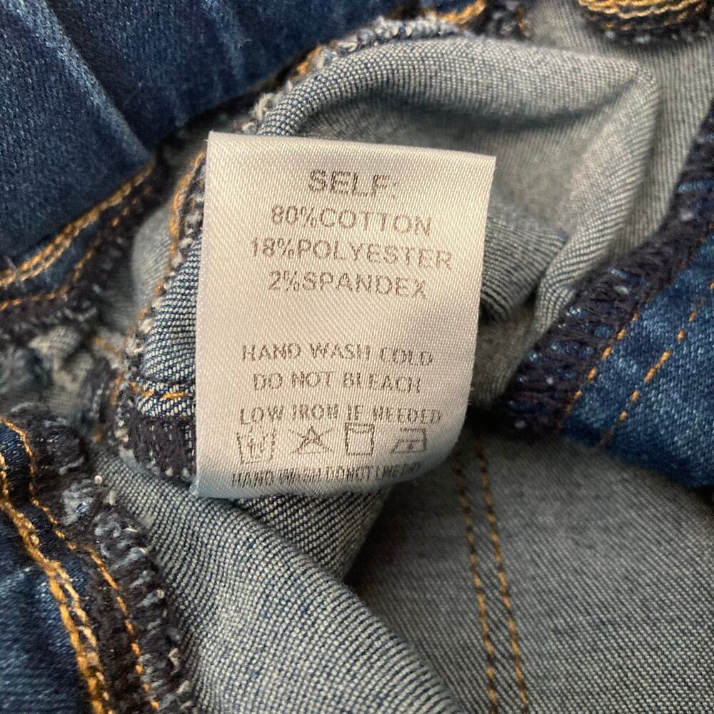 Aaron & Amber Elastic Waist Bell Bottom Dark Wash Distressed Jeans Western 24 - Picture 14 of 14